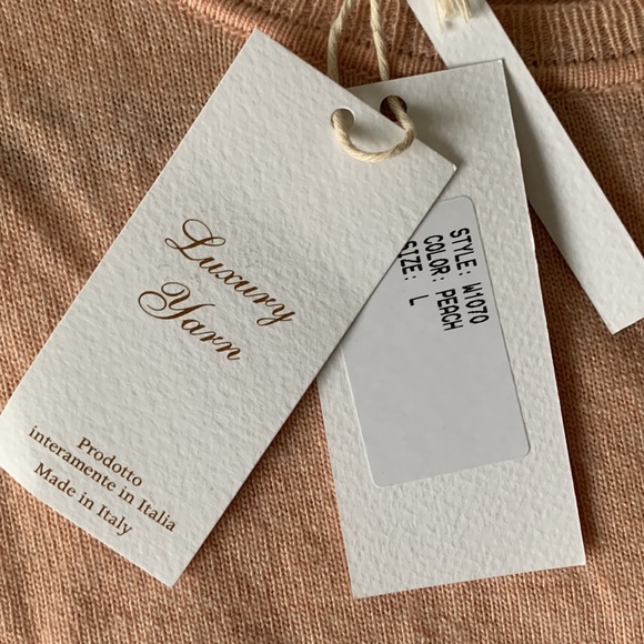NWT Bartolini by benedetta cashmere blend peach sweater size large - Picture 5 of 5